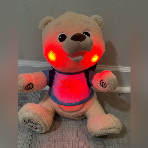 Spark Create Imagine Musical Light Up Tan Bear w/Blue Explore Backpack 14" Plush - Picture 10 of 11